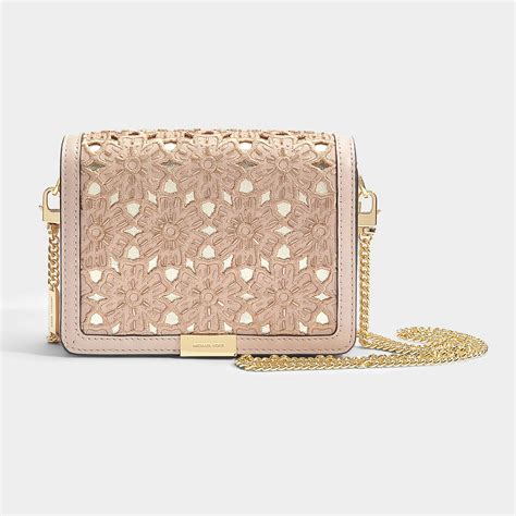 Michael Kors Jade Medium Gusset Clutch Handbag in Soft Pink